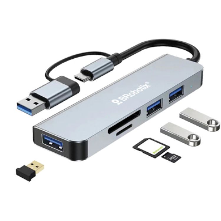 Docking Brobotix 5 en 2 Plata conector dual USB A y tipo C a USB V3.0x3  SD Y MSD 6005453