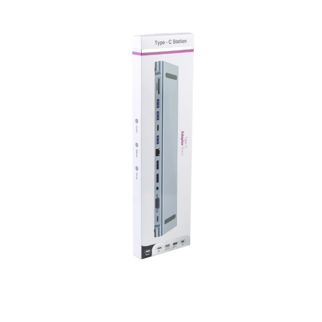 Docking Ec line EC-BYL-2003U2 12 en 1 Usb Type C