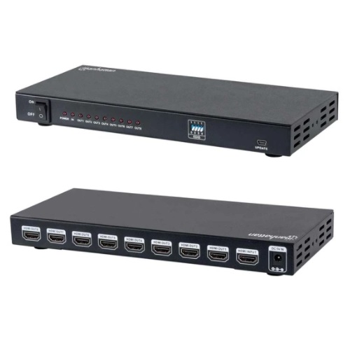 Video Splitter Manhattan HDMI 8 puertos 4K 30Hz con adaptador de corriente
