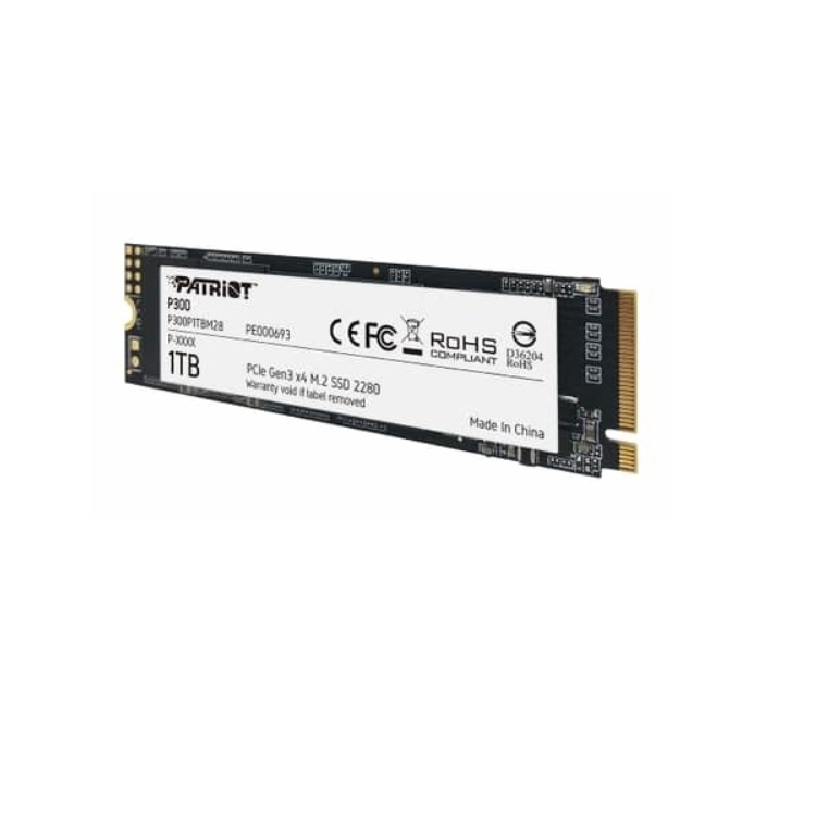 SSD M.2 2280 NVME/PCIE 1TB Patriot NV1 3X4 423MB/s Escritura 2100MB/s Lectura P300P1TBM28