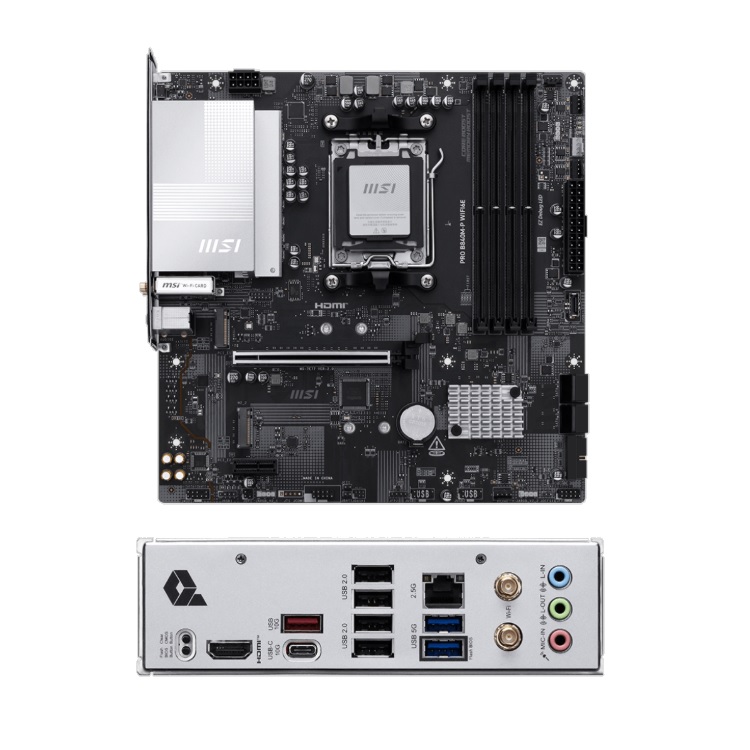 Tarjeta Madre MSI PRO B840M-P WIFI6E Compatible con AM5 4xDDR5 1xHDMI 256GB  MicroATX