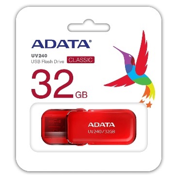 Memoria Adata 32GB USB 2.UV240 Rojo AUV240-32G-RRD