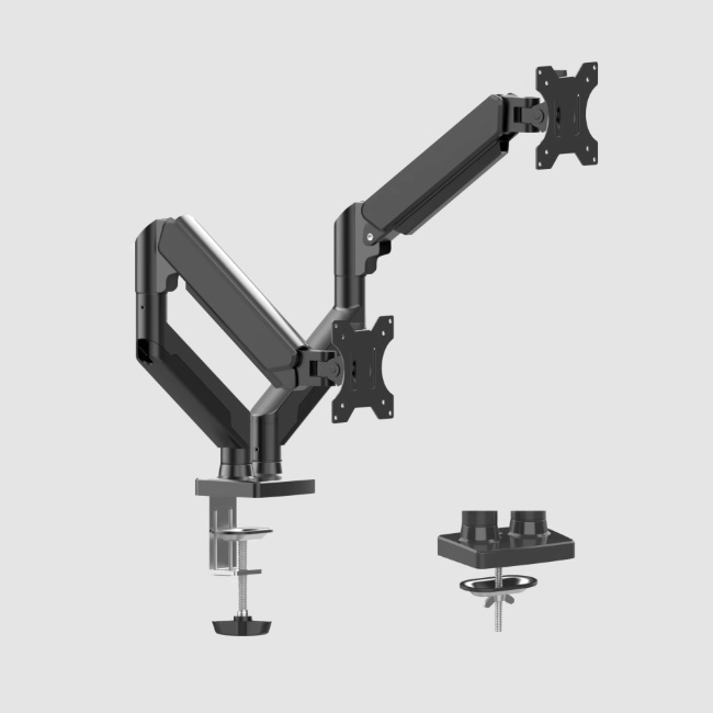 Soporte de articulado Naceb de escritorio para 2 monitores  de 10 pulg a 32 pulg hasta 20kg color Negro modelo NA-0214