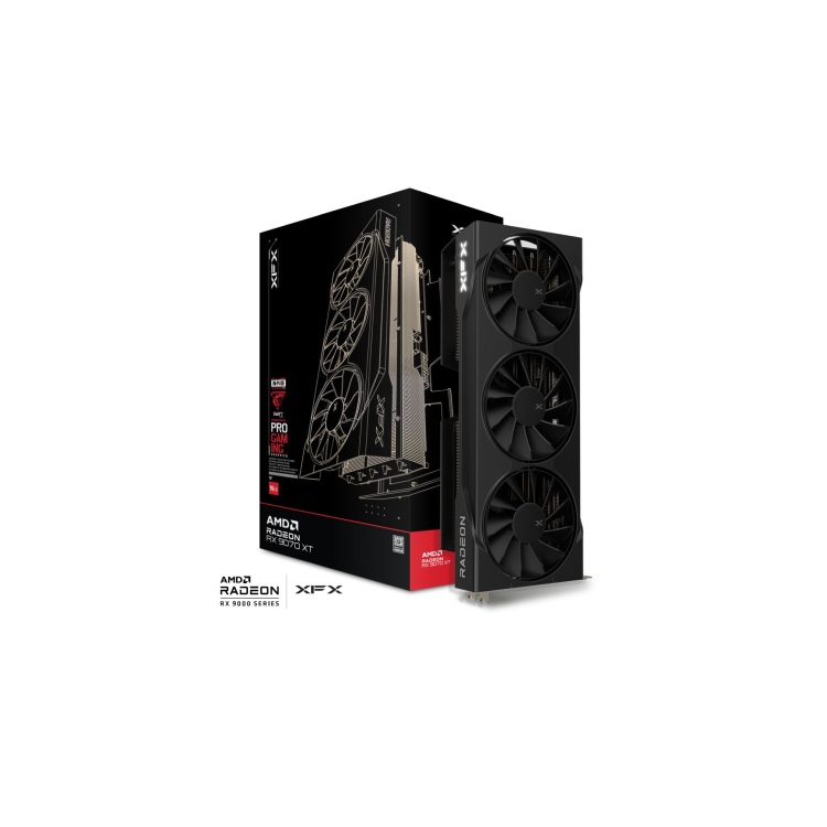 Tarjeta de video XFX 16GB AMD Radeon RX 9070XT SPEEDSTER SWIFT 3xfan  GDDR6 RDNA4 1xHDMI 3xDP RX-97TSWF3BA