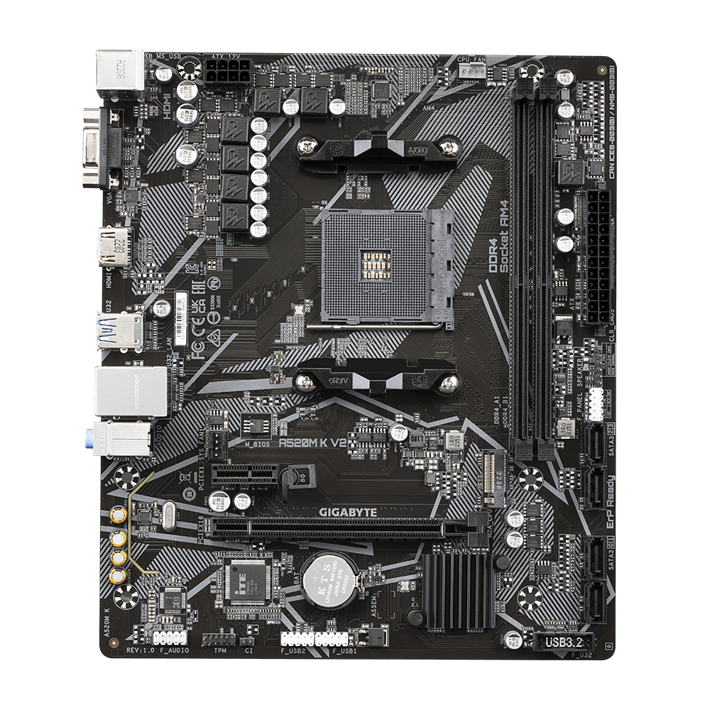 Tarjeta madre Gigabyte AMD A520M K V2 socket AM4  2xDDR4 HDMI VGA Micro ATX