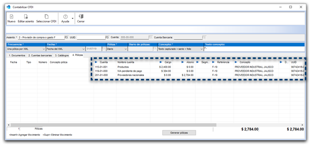 Poliza generada por producto