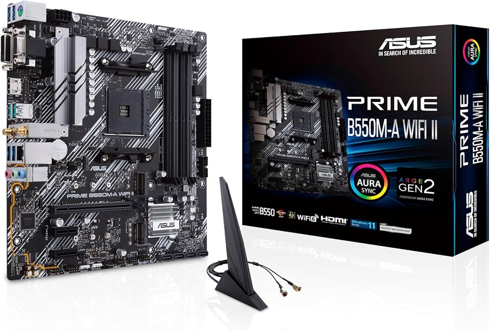 Tarjeta madre Asus Prime B550M-A Wifi II socket AM4 4xDDR4 HDMI VGA DVI-D Micro ATX