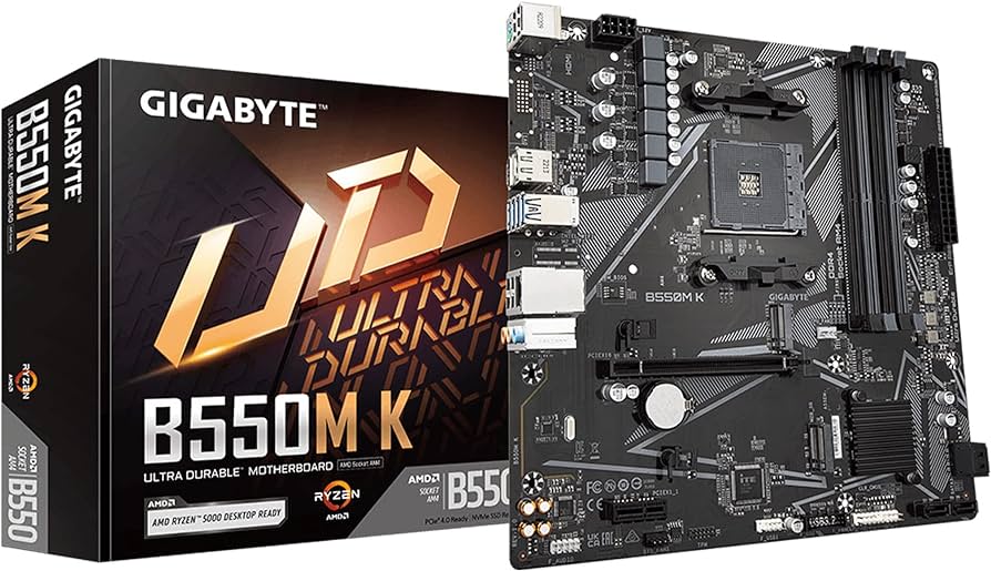 Tarjeta madre Gigabyte B550M K socket AM4 4xDDR4 1xHDMI 1xDP Micro ATX