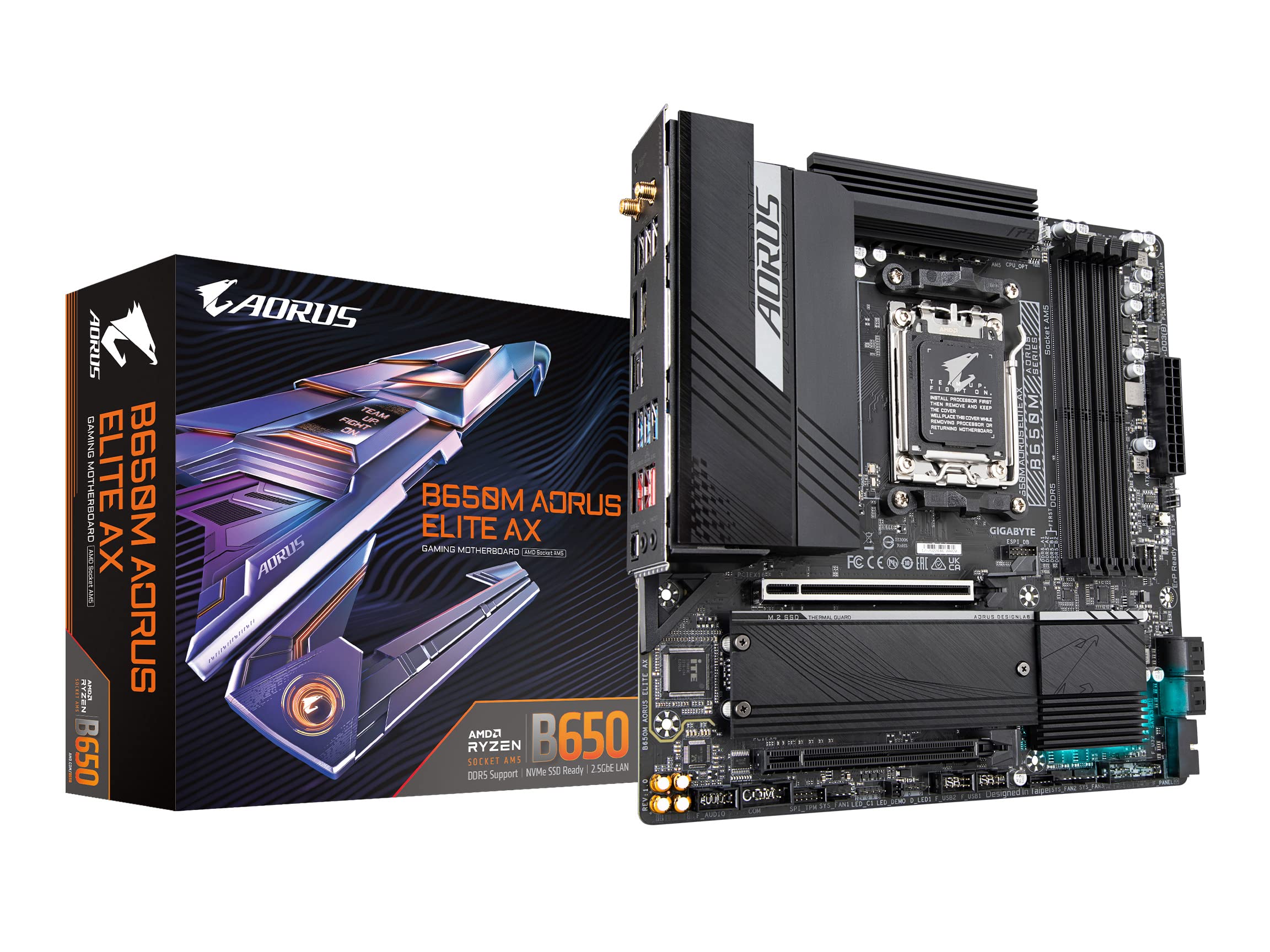 Tarjeta madre Gigabyte B650M Aorus Elite AX socket AM5 Wifi 4xDDR5 HDMI DP Micro ATX