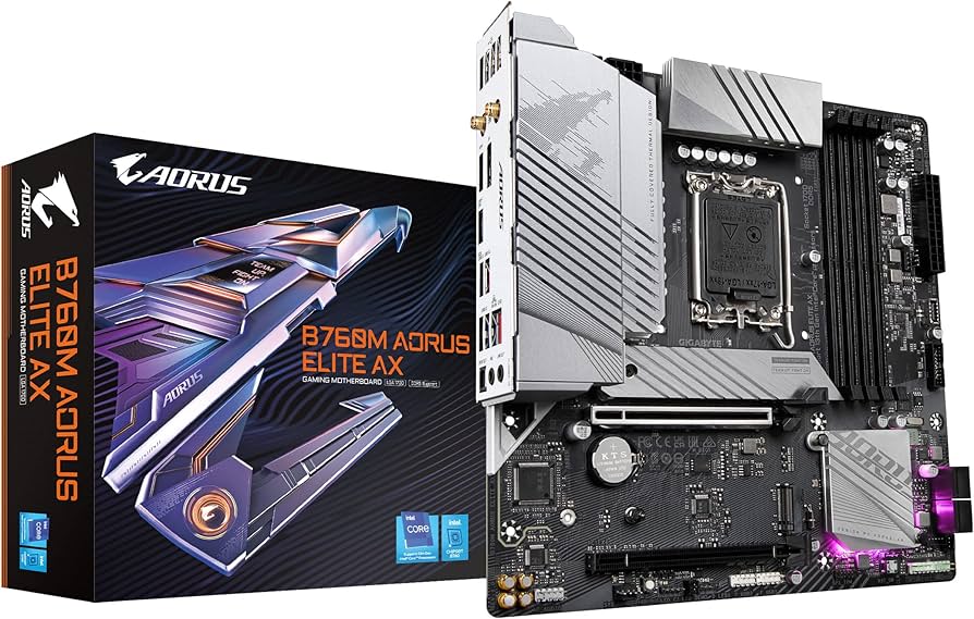 Tarjeta madre Gigabyte B760M Aorus Elite AX socket 1700 12/13/14a Gen 4xDDR5 HDMI DP Micro ATX