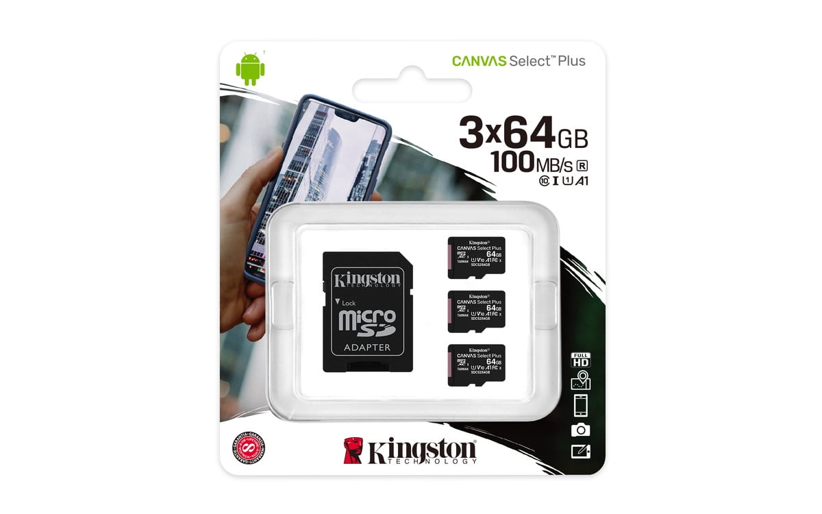 Memoria Kingston 64GB SD Canvas Select Plus V10 100MB/s