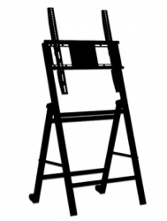 Soporte  de piso Brobotix de piso pegable para pantalla de 32 a 86 orientacion de TV horizontal y vertical soporta  50kg modelo 6005217 color Ngero