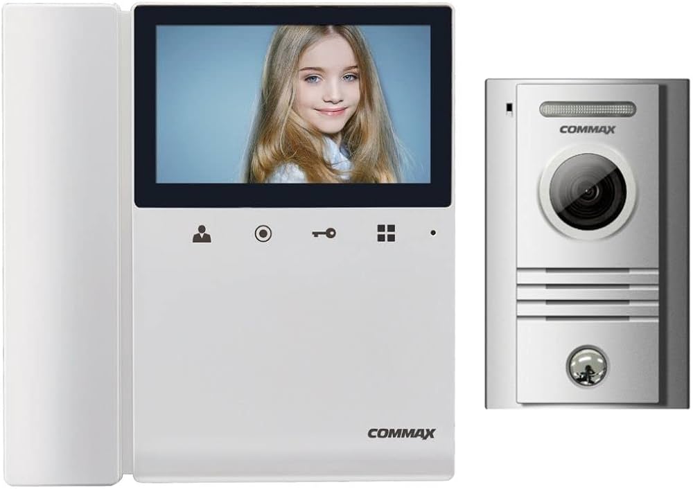 Monitor Commax CDV-43K2 para videoportero a color 4.3 pul funcion de apertura de puerta compatible con residenciales y departamentales conexion 4 hilos